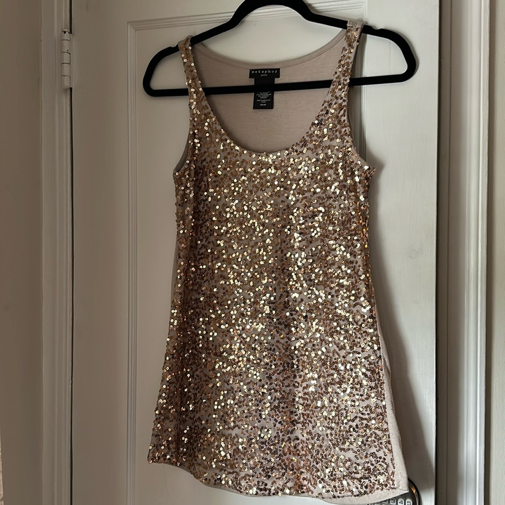Metaphor Gold Sequin Tank